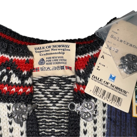 Dale of Norway Solstrand sweater, w/booklet, xtra clasps RARE NWT vintage 90’s - Picture 11 of 13